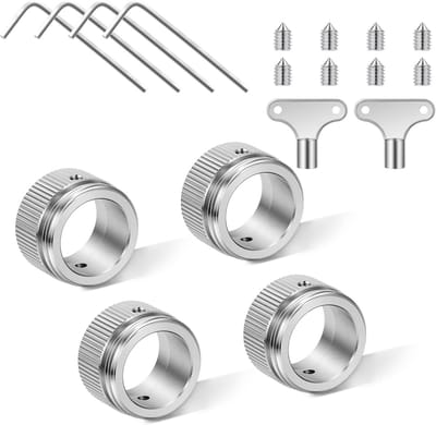 SnelShoppen - 4 x Radiator Thermostaat Adapter M30 x 1.5 met 2 Luchtventiel Sleutels voor RA/Rav/Ravl Series - Compatibel en Duurzaam