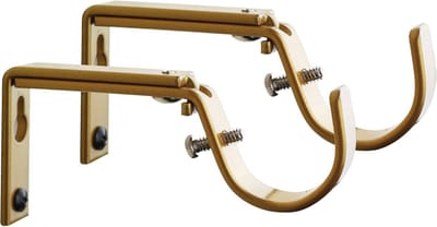 Set van 2 verstelbare gordijngordijnstangbeugels voor 1 1/4-inch stang in goud