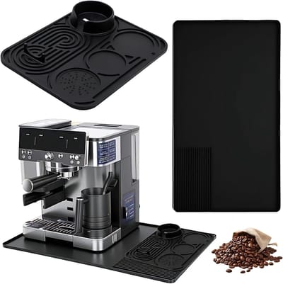 Onderzetapparaat voor espressomachine, 2-in-1 barista mat, antislip afdruipmat, hittebestendig siliconen, perfect voor koffie en tamperaccessoires