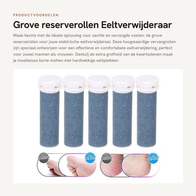Dailygoods - Grove reserverollen - Eeltverwijderaar - Wasbaar en duurzaam - Extra grof - Pedicure-gereedschap - Geschikt voor uniseks voeten