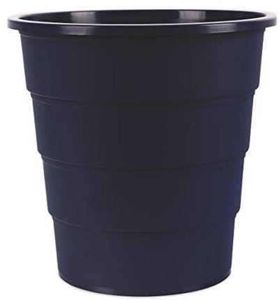 Ronde kunststof prullenbak 16 liter - nachtblauw - praktisch en elegant voor kantoor en keuken