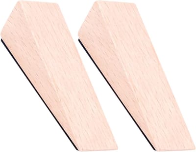 Houten Deurstopper - Deurwig Deurblok - Deuren Open Houden - Massief Houten Constructie - 9x2.9x2.8cm - Beige