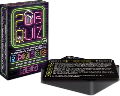 Pubquiz #2; 9x pubquiz van 6 rondes - quizpuzzels - pocketformaat Vragenspel - Kaartspel - Quizspel / Partyspel met Trivia voor thuis, in de kroeg of onderweg - 4-24 spelers / groepen - totaal 198 vragen over Nederland!