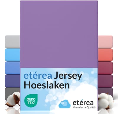 etérea Jersey Hoeslaken 90x200 - 100x200 cm Oekotex Made in Green - 100% katoen - Violet
