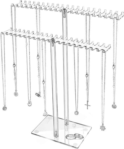 Sieraden Organizer voor Kettingen en Oorbellen, Decoratieve Opbergoplossing met 2 Verdiepingen voor Accessoires