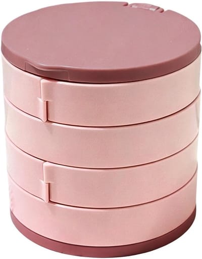 Sieradenbox - Opbergdoos - Sieraden organiseren - 360 graden draaibaar - 11.6 cm - Roze