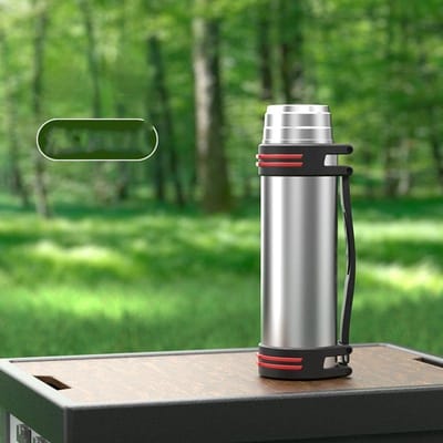 1000ML Zwart Keuken Roestvrij staal Thermosfles Buitenshuis Hoge capaciteit Sport Waterfles Koffie Thee Thermosbeker 1000ml-3000ml