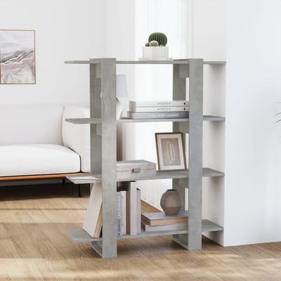 vidaXL - Boekenkast/kamerscherm - 100x30x123,5 - cm - betongrijs