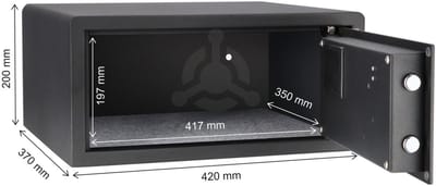 Brihard Notebook E Laptopkluis - Professionele Elektronische Safe voor Laptop & Tablet - Brede Meubelkluis met Codeslot - 40cm Breed - Ideaal voor Airbnb, Hotel & Thuisgebruik - Antraciet - Inclusief Noodsleutels - Luxe Afwerking - Budgetvriendelijk