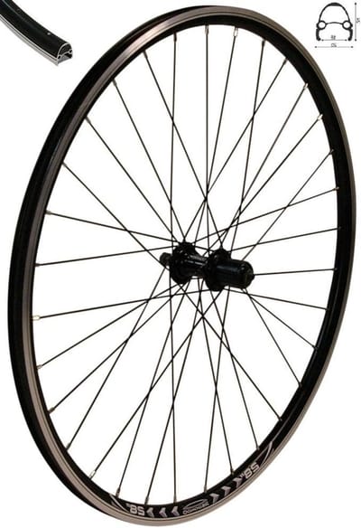 Achterwiel Fiets - Fietswiel Wielset - Fietsen Onderhoud - Holle Kamer Velg - 28 Inch - Zwart