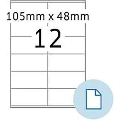 Etiketten HERMA 8419, permanente kleefstof, bedrukbaar, B 105 x H 48 mm, papier, wit, 6000 stuks/500 vellen