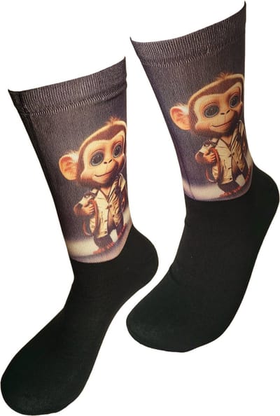 Verjaardag cadeau - Aapje sokken - Monkey - Print sokken - vrolijke sokken - valentijn cadeau - aparte sokken - grappige sokken - leuke dames en heren sokken - moederdag - vaderdag - Sokken waar je vrolijk van wordt - Maat 36-40