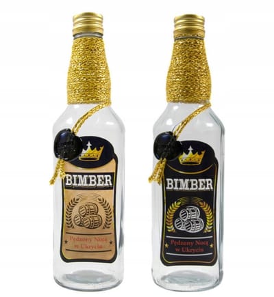 Bimberek Premium - Decoratieve Fles - 500ML - Sterk Glas - Inclusief Doppen en Sierkoord