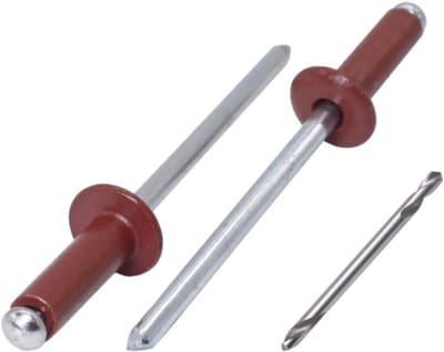 Blinde Klinknagels 4,0 x 10 mm - Aluminium Pop Klinknagels met boor - 100 stuks - Oxide Rood RAL 3009