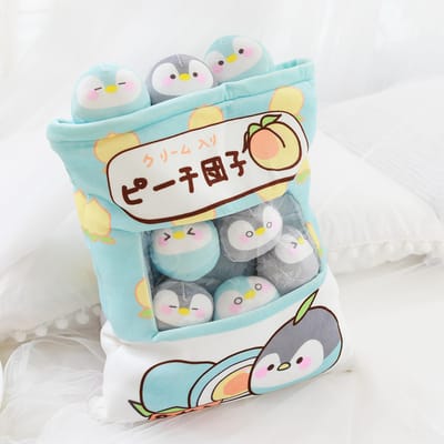 Schattige Dieren Pudding Pluche Speelgoed Mini Ronde Ballen Kuiken Beer Pinguïn Konijn 8 stuks Zacht Kussen Snack Speelgoed voor Kinderen