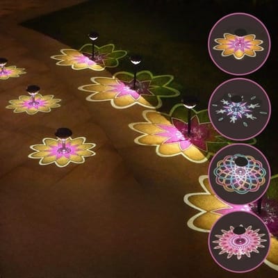Dailygoody - Solarlampen - Led-tuinverlichting - Kleurverandering - 2 stuks - IP65 waterdicht - Buitenverlichting - Tuinverlichting