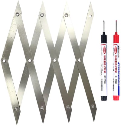 Meetgereedschap Set - Precisie Markering - Nauwkeurig Meten - Verenstaal Constructie - 2 Markeerpennen - Zilver