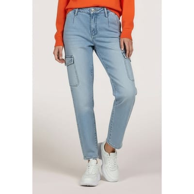 EsQualo Trousers Cargo Jeans Blue Maat: 34 | Pantalons Outlet | Dames | Blauw