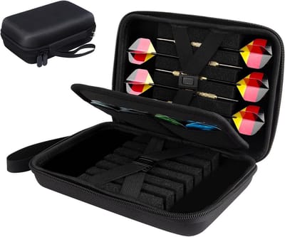 Stevige Darttas voor 12 Darts (Steel & Soft Tip) - Opbergsysteem voor Flights, Shafts en Accessoires