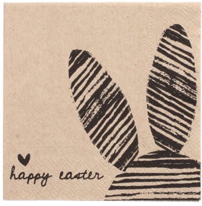 14x 20 Servetten 3-laags 1/4 vouw 25 cm x 25 cm natuur Bunny gemaakt van gerecycled papier