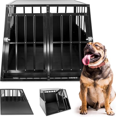 MaxxPet AutoBench voor Hond - Transportbench - Hondenbench voor Autokoffer - 2 Deurs Bench - Incl. Plaid - 96x91x70cm