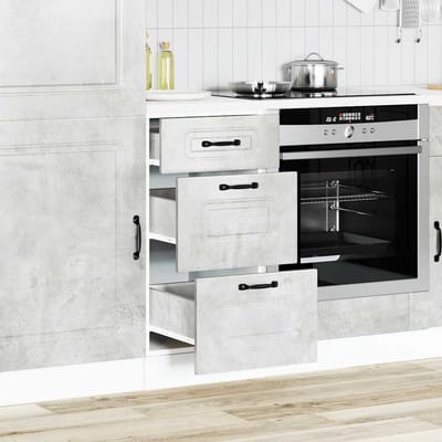 vidaXL - Onderkast - Kalmar - bewerkt - hout - betongrijs