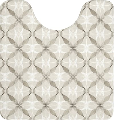 WC mat met uitsparing 55x60 cm - Antislip - Grafisch - Patroon - Grijs - Toiletmat met uitsnijding - Vloermat - Douchemat - Toilet tapijt - Toiletmatten