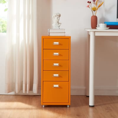 Kantoorkast Kökar ladekast op wielen 69x28x41 cm oranje [en.casa]