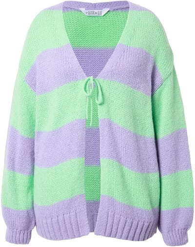 Studio Untold - Dames - Vest oversized blokstrepen strikbandje - Lavendel - Maat 50+
