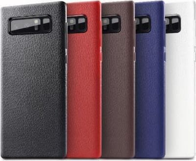 DrPhone Samsung Note 8 Hoesje - PU Leren Look TPU Case - Flexibele Ultra Dun Hoes - Rood