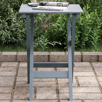Eettafel bijzettafel - Inklapbaar meubel - Buiten eten - Massief populierenhout - 63 x 36 x 6 cm - Grijs