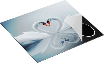 Chefcare Inductie Beschermer Twee Zwanen in een Hart Vorm - 60x50 cm - Afdekplaat Inductie - Kookplaat Beschermer - Inductie Mat