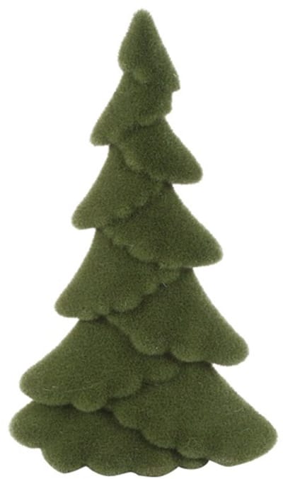 Countryfield Kerstboom ovaal gevlokt Mea S groen 10x10x16cm