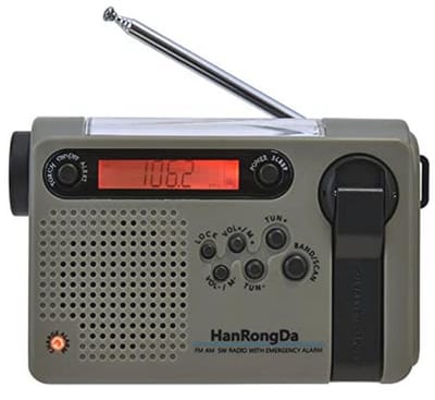 Draagbare Noodradio met LED Zaklamp en SOS Alarm - 2000mAh Oplaadbare Batte