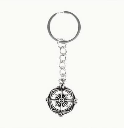 CHPN - Sleutelhanger met roos Kompas - Sleutelhanger - Nautische sleutelhanger - Roos kompas - Cadeautje - Noord - Oost - Zuid - West - Richting