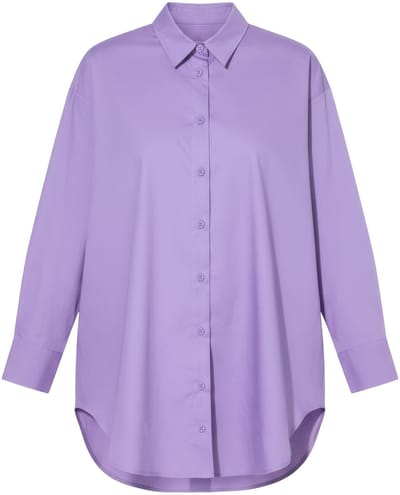 Studio Untold - Dames - Blouse oversized knoopsluiting op de achterkant - Purper - Maat 54+
