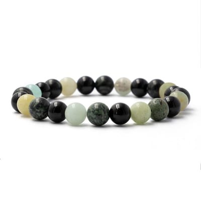Bixorp Gems Onyx + Agaat Edelstenen Armband - 8mm / 18cm - Om & Om Edelsteen Kralenarmband