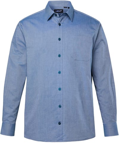 Men Plus - Heren - Overhemd lange mouw kentkraag Oxfordstof comfort fit - Petrol - Maat 3XL