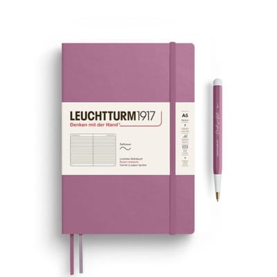 Leuchtturm1917 notitieboekje, softcover, medium a5, gelinieerd, oud roze