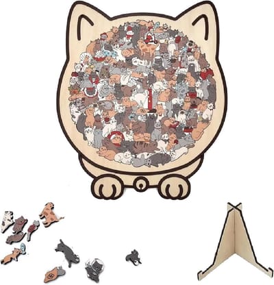 Houten Puzzel Kat - Puzzel voor Volwassenen - Ontspanning na Werk - Unieke Puzzelstukken - 237 x 218 cm