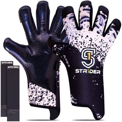 Str1der Apex keepershandschoen | Zwart/wit | Maat 7
