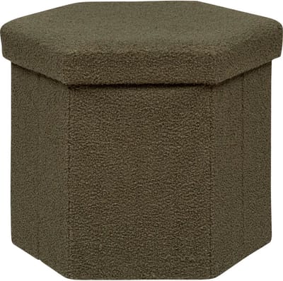 Atmosphera Poef - Hexabel Jaiko - Opvouwbaar - Kakigroen - Zeshoekig - Teddy