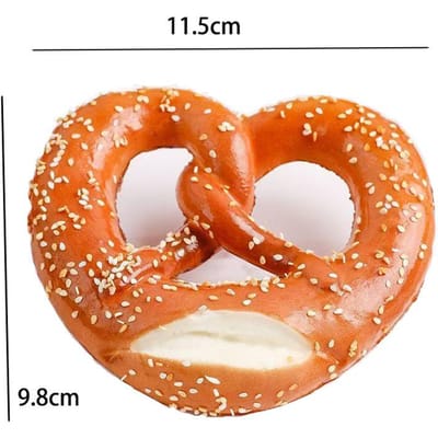 11,5 cm Cœur Artificiel Pain Simulation Modèle Alimentaire Faux Bagel Décoration Intérieure Magasin de Gâteaux Vitrine de Boulangerie Accessoires de Photographie 11.5X9.8CM beige