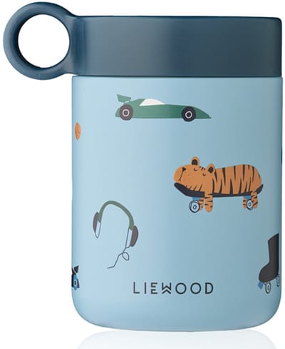 LIEWOOD Kiani Food Jar - Geïsoleerde Voedselcontainer - 350 ml - Fun / Beach blue