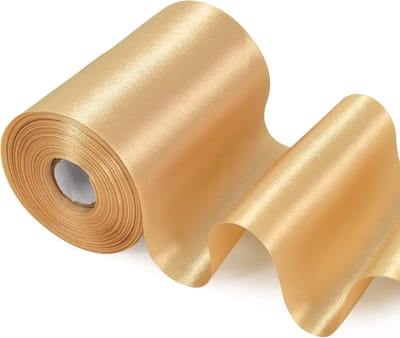 10 cm breed goudkleurig effen satijnen lint 20 m voor bruiloft, auto, openingsceremonie, stoel, tafelstrikken, naaien, bloemen, cadeauverpakking, feestdecoratie