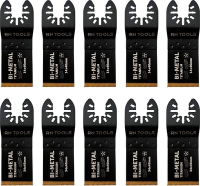 RNtools Multitoolzaagjes Bi-Metal - 10 stuks - voor hout, kunststof & zacht metaal (geschikt voor de oscillerende Multitool (Fein)