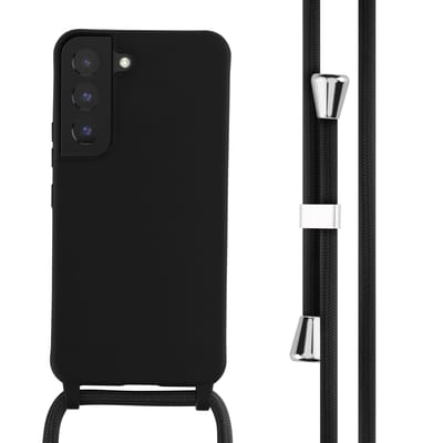imoshion Hoesje - Geschikt voor Samsung Galaxy S22 - Siliconen hoesje met koord - Zwart