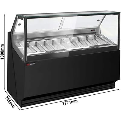 GGM Gastro Eistheke THEO - 1771mm - Umluft - für 9x 5 Liter Eisbehälter - Schwarz