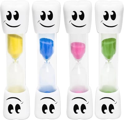 Zandlopers Set - Kinder Tandenborstel timers - Tandenpoetsen Leren - Vier Kleuren Set - 9 cm Hoog - Multicolor