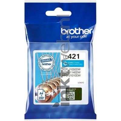 Originele Brother inktcartridge LC-421C, enkele verpakking, cyaan